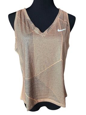 Nike Dri-FIT Tank Top Women’s Large Geometric Print Tennis Athletic Slim Fit NWT